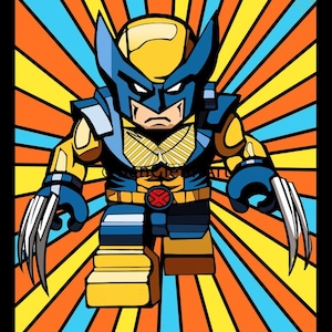 LEGO WOLVERINE wall art / Superhero Boys Room Decor / WOLVERINE Birthday Party Theme / Kids Playroom Poster / Boy Gift /Digital Download