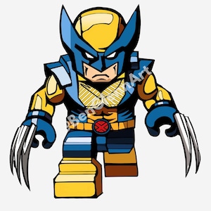 LEGO WOLVERINE wall art / Superhero Boys Room Decor / X-Men Birthday Party Theme / Kids Playroom Poster / Boy Gift / Digital Download