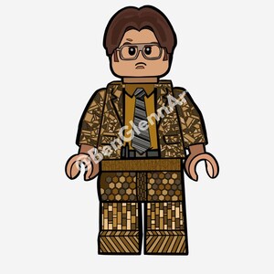 LEGO DWIGHT SCHRUTE wall art / Room Decor / The Office Birthday Party Theme  / Kids Playroom Poster / Boy Gift /Digital Download