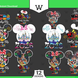 2025 Family Trip Bundle White SVG PNG, 2025 Family Vacation Png, Family Trip Sublimation Design, Vacay Mode Png, Magical Kingdom Trip 2025