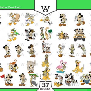 Mouse and Friends Animal Kingdom SVG PNG Bundle 37 Design,Family Safari Trip Svg,Vacay Mode Svg,Family Vacation Png Svg Cut files for Cricut