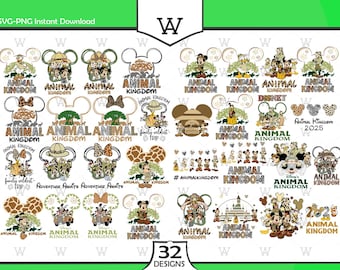 Animal Kingdom SVG PNG Bundle,Wild Trip Svg,Family Safari Trip Svg,Lets Get Wild,Vacay Mode Svg,Family Vacation Png Svg Cut files for Cricut
