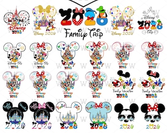 Familie-uitstapbundel 2026: Magical Kingdom SVG PNG (digitale download)