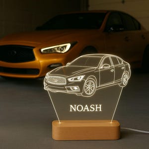 Custom Car Night Light – Personalized 3D LED Lamp with Engraving, Gift for Car Enthusiasts, Birthday or Father&#39;s Day