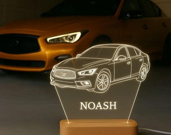 Luz nocturna LED para coche personalizada: lámpara 3D grabada personalizada