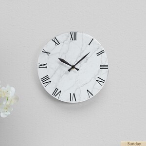 Acrylic wall marble clock for the bedroom, kitchen, unique housewarming gift