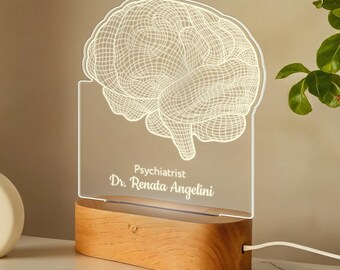 Luz de noche con forma de cerebro: regalo personalizado para psicólogos y médicos