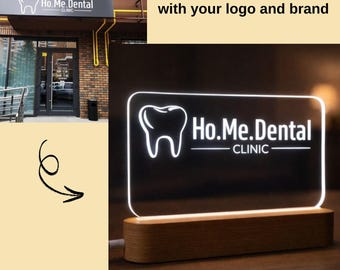 Lámpara nocturna acrílica personalizada basada en una foto de su marca o letrero, luz con logotipo personalizado