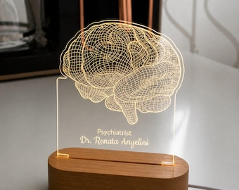 Brain-shaped night light – personalized gift for psychologists & doctors