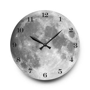 Acrylic wall clock moon, for a room or office, wall decor, round clock as a gift, Silent quartz clock mechanism