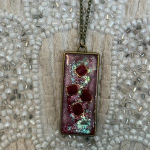 Handmade Resin Pendant Necklace, Mystical Resin Necklace, Resin Art Necklace