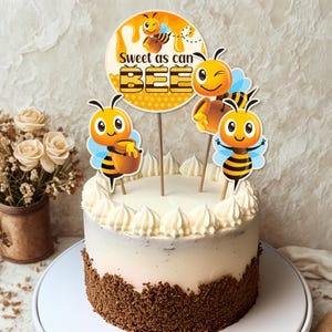 Cute Bee Theme Birthday Cake Toppers, Kids Party Cake Centerpieces, Smash Cake Toppers, Girl & Boy Birthday Decor, 1st Birthday Decor, A110