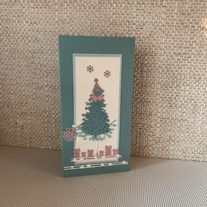 Tarjeta de felicitación hecha a mano, tarjeta de Navidad, tarjeta festiva, única, elegante, artística, única, regalo para un ser querido, regalo para la madre.