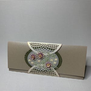 Sobre de regalo hecho a mano, cartulina de lujo, diseño en capas, perfecto para bodas, cumpleaños, ocasiones especiales, sofisticado.