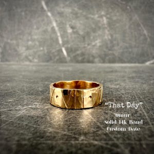 THAT DAY (6mm)~ 14K Solid Gold Custom Date Roman Numeral Ring