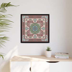 Lámina artística abstracta enmarcada: decoración de pared moderna y colorida