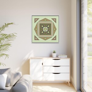 Lámina botánica abstracta enmarcada: decoración de pared bohemia moderna