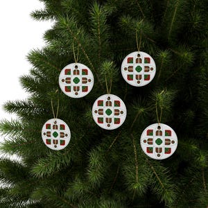 Ceramic Christmas Ornaments: Glossy Finish, Vibrant Colors