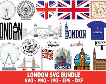 London Landmarks SVG Clipart Bundle (Digital Download)