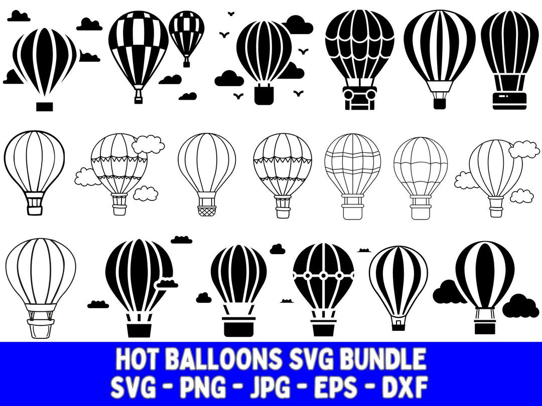 Hot Air Balloon SVG Bundle: Cricut Cut Files (digital Download) - Etsy