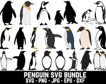 Pinguïn clipartbundel (svg, png, eps, dxf) (digitale download)