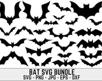 Halloween Bat SVG Bundle, Vampire Bat Clipart (Digital Download)