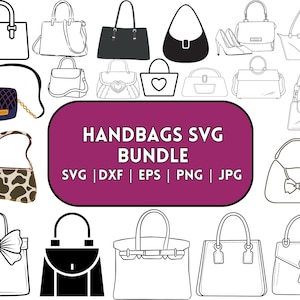 Paquete SVG de bolso, paquete PNG de bolso, clipart de bolso, archivos de corte SVG de bolso Cricut, bolso de mano Svg, circuito de bolso, silueta de bolso