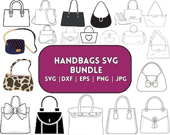 Handbag SVG Bundle: Purse Clipart, Cut Files (Digital Download)