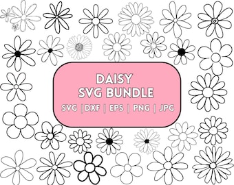 Pacote de arquivos SVG de margaridas: Arquivos de corte de flores para Cricut (Download digital)