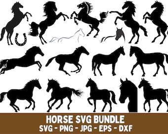 Horse Silhouette SVG Bundle, Cricut Cut Files (Digital Download)