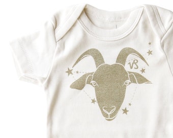 Capricorn Baby Gift | Organic Baby Bodysuit | Astrology Unisex Baby Gift | December 22 - January 19 | Baby Shower Present