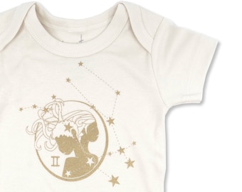 Gemini Baby Gift | Organic Baby Bodysuit | Astrology Unisex Baby Gift |  May 21 - June 20 | Baby Shower Present