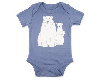 Polar Bear Baby, Organic Baby Clothes Unisex, Polar Bears, White Bears Gift, White Bear, Bear Baby Clothes, Blue Baby Outfit, Unisex Baby