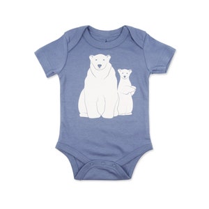 Polar Bear Baby, Organic Baby Clothes Unisex, Polar Bears, White Bears Gift, White Bear, Bear Baby Clothes, Blue Baby Outfit, Unisex Baby