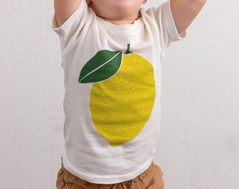 Lemon Shirt, Kids Lemon Tee, Citrus Shirt, Eco-Friendly Baby Clothing, Screen Printed Baby Tee, Fruit Print Shirt, Farmers Market Shirt