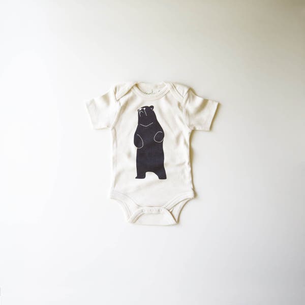 SALE | 50% OFF | 3-6m | Be the Bear | Organic Baby Bodysuit | Screen Printed Baby Clothing  | Baby One Piece | Organic Clothes | Baby Tee