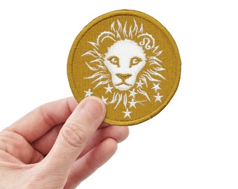 Leeuw dierenriempatch: geborduurd opstrijkcadeau astrologie
