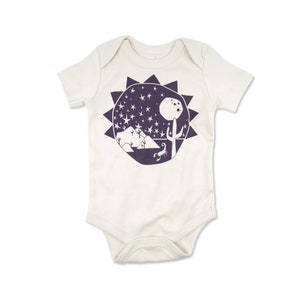 Organic Baby Clothes, Desert Baby, Southwest Baby, Moon and Stars, Sun and Moon, Unisex Baby Gift, Cactus Shirt, Boho Baby Shower Gift