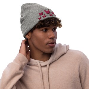 Pink Kitties Recycled Beanie