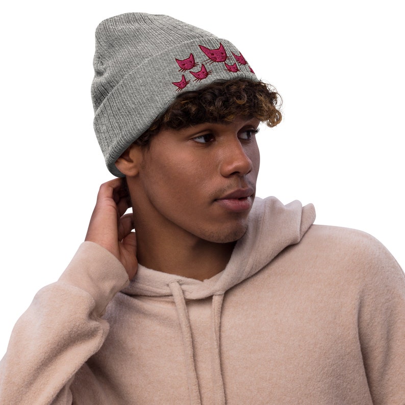 Pink Kitties Recycled Beanie