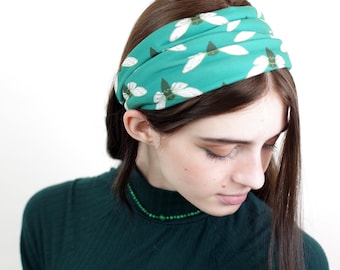 Women's Cicada Headband, Stretchy Headband, Wide Headband, Workout Headband, Yoga Headbands, Adult Headband, Boho Style, Reversible Headband