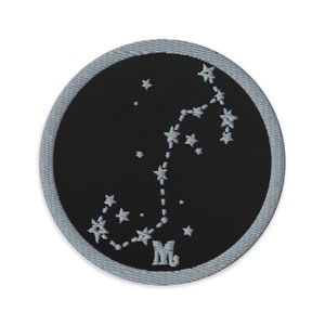 Scorpio Embroidered Iron-On Patch: Zodiac Astrology Gift