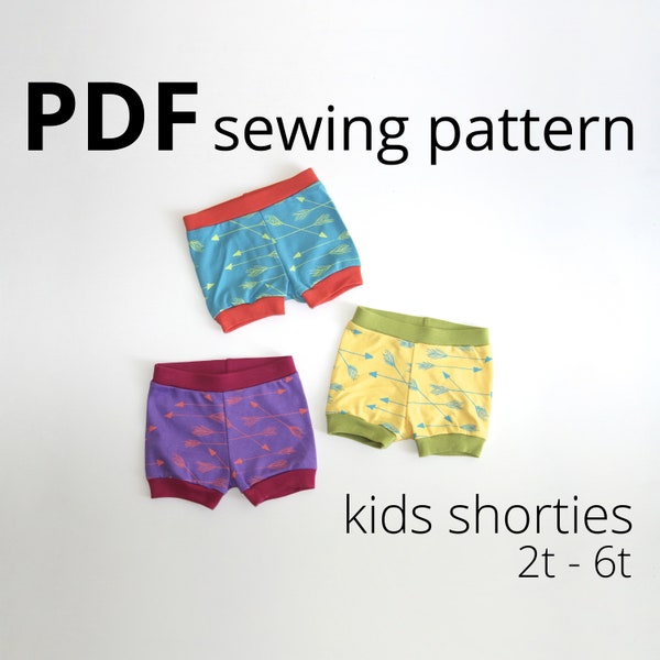 Kids Shorts Pattern, Toddler Shorties, Digital Download, Shorties Pattern, Pattern for Serger, PDF Download, Printable, Instant Download