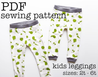Toddler Leggings Sewing Pattern, Sizes 2T-6T (PDF Download)