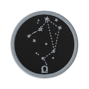 Libra Embroidered Patch: Zodiac Sign Iron-On Applique