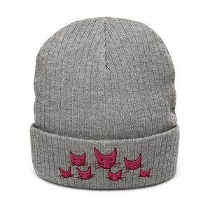 Pink Kitties Recycled Beanie