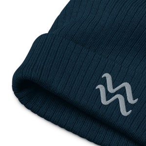 Aquarius Beanie, Astrology Beanie, Embroidered Beanie, Aquarius Zodiac, Gift for Aquarius, Aquarius Birthday, Recycled Beanie