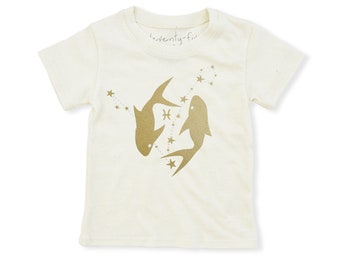 Pisces Eco Baby Tee | Gold Astrology Zodiac Shirt