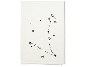 Pisces Organic Tea Towel, Birthday Gift Idea, Astrology Gifts, February Birthday, March Birthday, Best Selling Items
