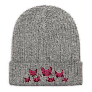 Pink Kitties Recycled Beanie